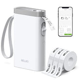 Label Maker Machine With Tape, P21 Bluetooth Label Printer With 3 Tapes, Wireless Mini Label Makers With Multiple Templates Icon Font Custom For School Office Home, White