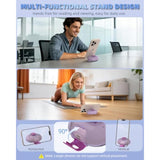 Beats Studio Buds Plus Case Cover with Secure Lock & Phone Stand, Shockpoof Protection Clear Case for Beats Studio Buds Buds + Earbuds with Cleaner Kit/Keychain (Clear Purple)