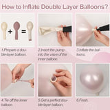 12" Dusty Pink Double-Stuffed Balloons Blush & Pearl Party Decor