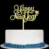 2026 Happy New Year Cake Topper Gold Mirror Acrylic for Party Decorations
