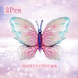 2 Pcs Pink Blue Butterfly Balloons Giant Butterfly Foil Mylar Balloon Butterfly Themed Party Girl Party Wedding Birthday Party Decoration Supplies