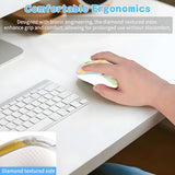 Wireless Bluetooth Mouse, Cute Silent Rechargeable Mouse, Rgb Light, Magnetic Sand Flow Design, Type-C Charging, Portable For Laptop, Pc, And Mac (Lemon Yellow)