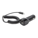 BoxWave Car Charger Compatible with Garmin Montana 700 - Car Charger Plus, with Extra USB Port and Integrated Built-in Cable - Black