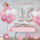 60Pcs Pink & White Balloons Metallic Pearl & Confetti for Wedding & Baby Shower Decor