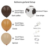 Cow Balloon Garland Arch Kit-150Pcs Brown Apricot Cocoa Cow Pattern Ba
