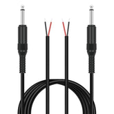 6.35Mm 1/4" To Speaker Wire Adapter, 2-Pack 6Ft 6.3Mm Ts Mono Male Plug To Bare Wire Pigtail Connector Repair 6.35Mm Jack Audio Cable For Microphone Speaker Electric Guitar Bass Keyboard Amplifier