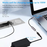 Pd 100W Dc 7.4Mm X 5.0Mm Female(7.4 X 0.6Mm) Input To Usb Type C Male Power Charging Cable, 100W Dc7450 To Type C Cable With Pd Automatic Identification Chip,For Phones,Tablets,Laptops(Blue)