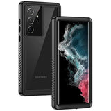 For Samsung Galaxy S22 Ultra Case, Ip68 Waterproof Dustproof With Built-In Screen Protector, Heavy Duty Full Body Protective Phone Case For Samsung S22 Ultra 5G, Black/Clear