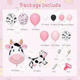 115pcs Pink Cow Party Decorations – Balloon Garland, Banner & Cake Topper for Farm-Themed Events