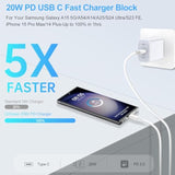 Samsung Fast Charging Block Usb C Charger Box For Galaxy A16 A15 5G A35 A54 S24 Fe S23 Ultra Z Flip6/Fold6 A25 A55 A14 A53 A23,Type C Wall Plug For Iphone 16 15 14 13 12 11 Pro Max Plus,Pixel 9 8A 7 6