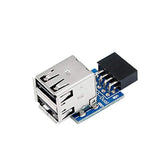 9Pin Usb 2.0 Female Pin Dual 2 Port Usb Motherboard Header Adapter-Dual Layer