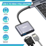 Usbc To Vga/Hdmi Adapter Usb C Hub Multiport Adapter Usb Hdmi Adapter 4K@60Hz
