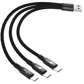 Usb C Splitter Cable,Usb A Male To 3 Type-C Male Charge Cable,3 In 1 Nylon Bra