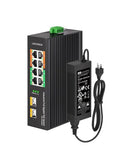Industrial 8-Port Full Gigabit Poe++ Switch With 4 Bt 90W Poe Ports, 2 Gigabit Sfp Uplinks, Poe Budget 120W, Poe Watchdog, Din-Rail Poe Switch For Ptz Camera/Poe Lighting/ Poe Monitor