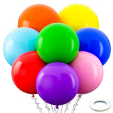 8-Pack 36" Rainbow Giant Balloons – Large Multicolor Latex Balloons for Party Decorations