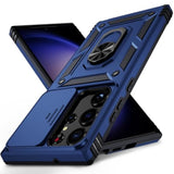 Navy Blue Samsung Galaxy S23 Ultra Case with Camera Lens Cover, 10 FT Military Grade Drop Protection, Magnetic Ring Holder Kickstand Protective Phone Case for Samsung Galaxy S23 Ultra