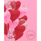 Valentine'S Day Pink + Red Heart Confetti Latex Balloons - 24 Pk, 12" | Vday Decorations, Galentines, Be Mine, Candy Heart, Birthday Supplies, Bachelorette Party, Baby Shower, Xoxos