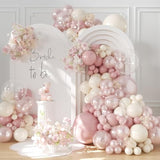 Pearl Dusty Pink Balloon Garland Arch Kit,Double Stuffed 168Pcs Pearl White Balloons For Birthday Wedding Baby Shower Bridal Shower Engagement Party Decorations ? Decorations