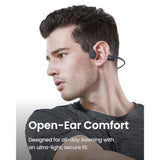 Openrun - Open-Ear Bluetooth Bone Conduction Sport Headphones, Sweat Resistant Wireless Earphones For Workouts And Running, Built-In Mic, With Hair Band, Black