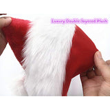 Christmas Santa Hat,Thickened Double-Layered Luxury Plush Adults' Santa Claus Xmas Cap Hat(2Pcs)