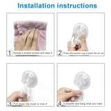 6 Pack Clear Suction Cup Hooks, Heavy-Duty Reusable Wreath Hangers For Glass Windows Smooth Doors, Waterproof Suction Cup Hooks For Shower Bathroom Kitchenware And Christmas Wreaths,Up To 15 Lbs (6)