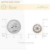 White Enamel Hearts Circle Sewing Shank Buttons 20 Pcs - 18Mm, 23/32"