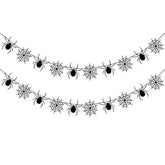 Felt Spider Web Banner Garland Halloween Decorations for Indoor Outdoor Party Photo Props