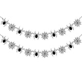 Felt Spider Web Banner Garland Halloween Decorations for Indoor Outdoor Party Photo Props