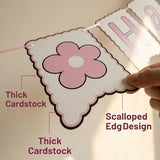 Happy Mothers Day Banner - Pre-assembled Mothers Day Decorations for Party, Mother's Day Best Mom Ever Flower Sign Bunting Garland for Home Fireplace Wall Office Photo Props Pink