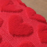 Valentines Day Soft Plush Love Heart Pillow Covers, 18 X 18 Inch Set Of 2, Faux Fur Wool Decorative Anniversary Cushion Case For Sofa Home Decoration Red Gc010-18