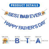 Blue Glitter Best Dad Ever Happy Father's Day Banner Fathers Day Decorations for Party Fathers Day Party Decorations Happy Fathers Day Banner Decorations Happy Fathers Day Decorations for Office Super
