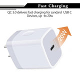 Type C Wall Adapter For Samsung Galaxy S25 S24 S23 S22 Ultra S21 S20 Plus A03S A14 A13 A15 A35 A55 A54,20W Pd 3.0 Usb C Wall Charger Plug Fast Charging Block For Iphone 16 15 14 13 12 11 Pro Max,Se,8