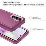 Samsung Galaxy S26 Case with HD Screen Protector, Heavy Duty Shockproof & Dropproof 3-Layer Cover Phone Case for Galaxy S26 6.3" Wine Red and Pink
