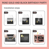 80Th Birthday Decorations For Women - (76Pack) Rose Gold Party Banner,