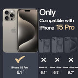 JETech Magnetic Case for iPhone 15 Pro 6.1-Inch Compatible with MagSafe Wireless Charging, Shockproof Phone Bumper Cover, Anti-Scratch Clear Back (Clear)