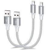 2-Pack 1Ft Apple MFi Nylon Braided Lightning Cable Fast Charging for iPhone and iPad