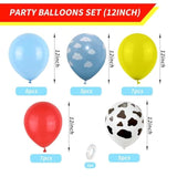 Toy-Inspired 12" Balloons – Red, Blue, Yellow, Cow & Cloud Prints for Kids' Party Decor