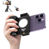 ULANZI CG02 Ungraded Smartphone Camera Shutter Handle Grip w Detachable Wireless Bluetooth Remote Control,Three-Gear Adjustable Fill Light for iPhone Samsung Google OnePlus Phones Video/Photo Shooting