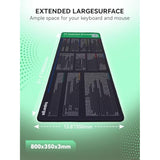 Shortcut Keys Mouse Pad For Maya,Maya Hotkeys Office Desk Mat,Work Desk Large Xxl Keyboard Mousepad, Waterproof Non-Slip And Stitched Edge(31.5×13.8 Inch)