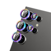 Camera Lens Protector For Samsung Galaxy S24 Ultra, Tempered Metal Glass Camera Screen Protector Cover Film Accessories, Hd Clear, Scratch Proof, Case Friendly, Colorful Titanium