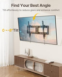 Heavy Duty Tilting TV Wall Mount for 43-95 Inch TVs, 200 lbs Capacity, 1.65" Slim Low Profile Wall Bracket, Max VESA 800x400mm Fits 16"/18"/24"/32"