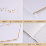 Elegant Wedding Guest Book With Gold Foiled Cover And Lined Pages 7”X 9” Wedding Guestbook For Wedding Reception, Birthday, Baby Shower, Bridal Shower And Special Events