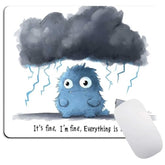 It'S Fine I'M Fine Cute Design Mouse Pads For Desk,Square Mouse Mat, Waterproof Non Slip Rubber Base Mouse Pad For Office Laptop Computers, Premium Mousepad Washable Cloth, 10X8.2X0.12 Inch