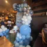 60pcs Baby Blue & Silver Balloons for Baby Shower, Baptism  Winter Parties