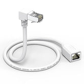 Right Angle Ethernet Extension Cable Upangle 1.5Ft-White, 90 Degree Cat6 Ether