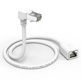 Right Angle Ethernet Extension Cable Upangle 1.5Ft-White, 90 Degree Cat6 Ether