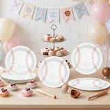 Baseball Paper Plates, 7 Inch, 40 Pack