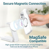 360°Spin Magnetic Stand For Iphone 16 Pro Max Case, Compatible With Magsafe Protective Stylish For Iphone16 Promax Case, Ostand Kickstand Rotatable, Lanyard, Extra Buttons, White