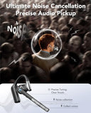 Bluetooth Headset V6.0, Open Ear Wireless Earpiece with Noise Canceling Mic, 96H Talking Time with the 950 mAh Charging Case for iOS Android Laptop,