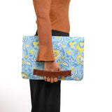 Cotton Hand Block Print Laptop Sleeve Case Bag Compatible With Macbook Air/Pro, 13-13.3 Inch Water-Resistant Notebook, Travel Carrying Case Protective Portable Computer Bag, Blue 3